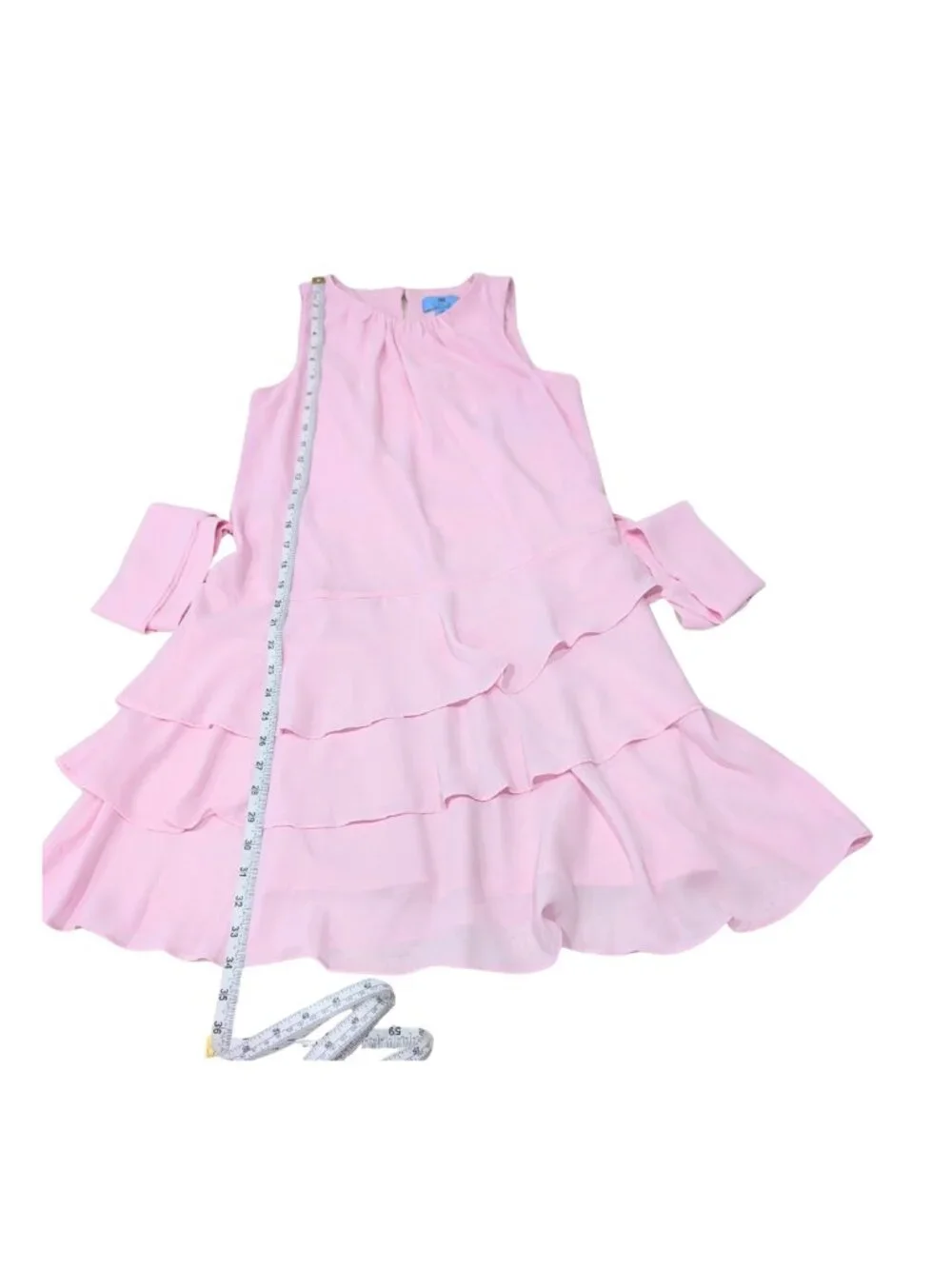 CeCe Blush Pink Tiered Fit & Flare Dress XS NWT